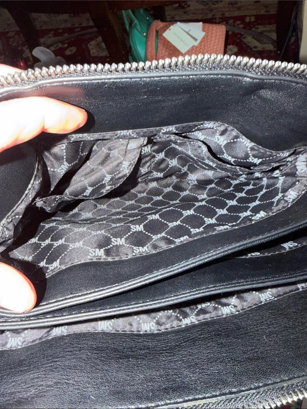 Steve Madden Black Quilted Crossbody Messenger Bag with Logo Strap